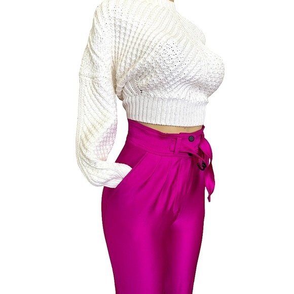 Italian Skitique Vintage Fuchsia Stirrup Ski Pants - Picture 2 of 11